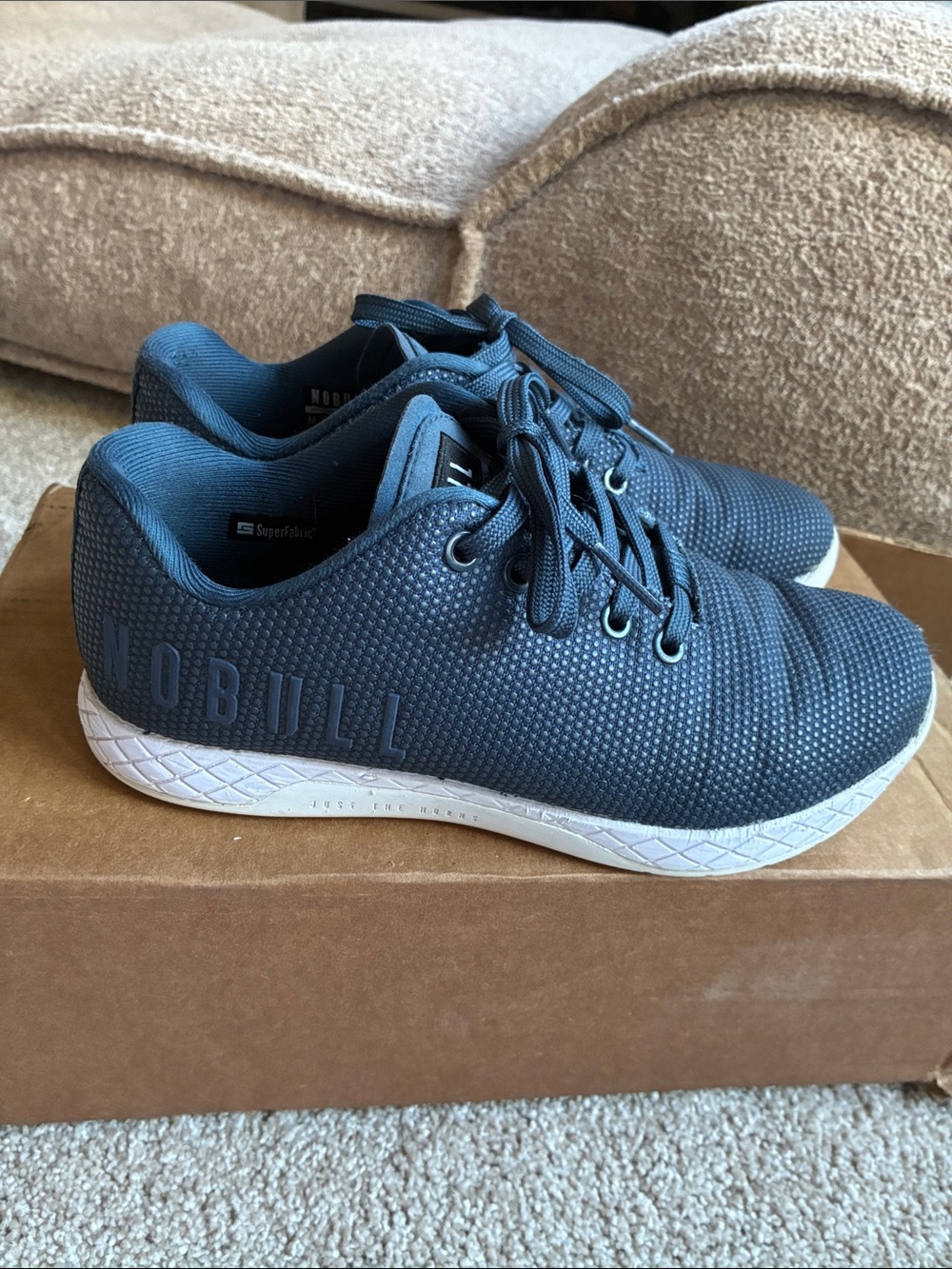 NOBULL Outwork Trainers Navy Blue White Bottom
